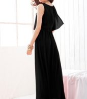 photo Elegant Sleeveless Maxi Dress with Chiffon Overlay by OASAP - Image 6