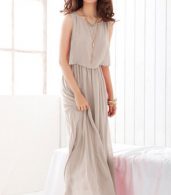 photo Elegant Sleeveless Maxi Dress with Chiffon Overlay by OASAP - Image 7
