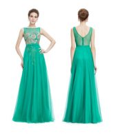 photo Elegant Sleeveless Maxi Prom Evening Wedding Dress by OASAP, color Light Green - Image 5