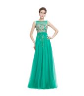 photo Elegant Sleeveless Maxi Prom Evening Wedding Dress by OASAP, color Light Green - Image 6