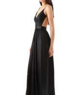 photo Elegant V-Neck Backless Maxi Dress by OASAP - Image 1