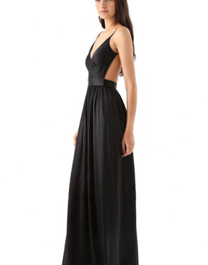photo Elegant V-Neck Backless Maxi Dress by OASAP - Image 1