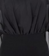 photo Elegant V-Neck Cape Style Slim Fit Midi Dress by OASAP, color Black - Image 7