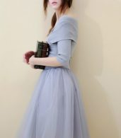 photo Elegant Wrap Off-the Shoulder Mesh Paneled Combo Dress by OASAP - Image 2
