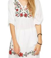 photo Embroidery Floral Loose Dress by OASAP - Image 1