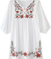 photo Embroidery Floral Loose Dress by OASAP - Image 3