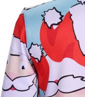 photo Fancy Round Neck Long Sleeve Cartoon Santa Claus Printing Dress by OASAP, color Light Blue - Image 5