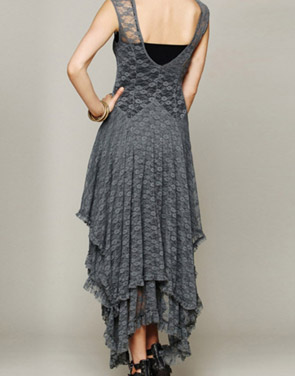 photo Fashion Crochet Lace Asymmetrical Dress by OASAP - Image 2