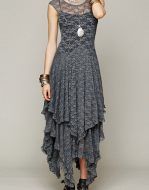 photo Fashion Crochet Lace Asymmetrical Dress by OASAP - Image 1