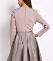 photo Fashion Cut-out Front Paneled Skate Dress by OASAP, color Grey - Image 2