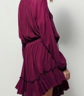 photo Fashion Elastic Waist Deep V-Neck Front Irregular Dress by OASAP - Image 6