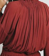 photo Fashion Elastic Waist Deep V-Neck Front Irregular Dress by OASAP - Image 10