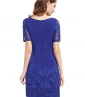 photo Fashion Floral Lace Paneled Bodycon Dress by OASAP, color Blue - Image 3