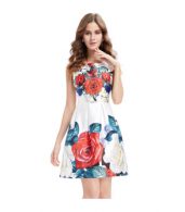 photo Fashion Floral Print Party Cocktail Skater Dress by OASAP, color Multi - Image 6
