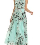 photo Fashion Floral Printed Pleated Maxi Dress by OASAP - Image 1