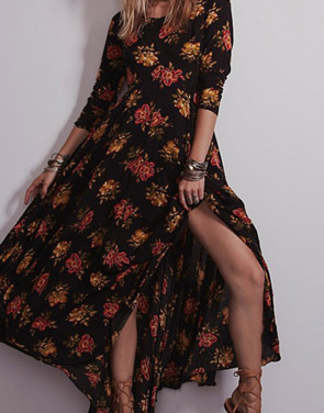photo Fashion Floral Printing Maxi Dress by OASAP - Image 1