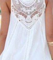 photo Fashion Lace Hollow Splicing Pinafore Dress by OASAP, color White - Image 5