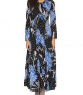 photo Fashion Long Sleeve Floral Print Boho A-Line Maxi Dress by OASAP, color Multi - Image 1