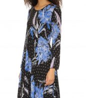 photo Fashion Long Sleeve Floral Print Boho A-Line Maxi Dress by OASAP, color Multi - Image 3
