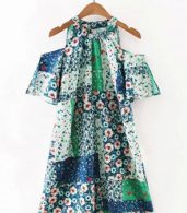 photo Fashion off Shoulder Short Sleeve Floral Print Dress by OASAP, color Multi - Image 4