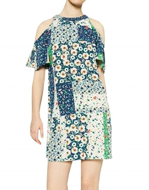 photo Fashion off Shoulder Short Sleeve Floral Print Dress by OASAP, color Multi - Image 1