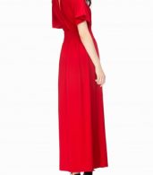 photo Fashion Short Sleeve Deep V-Neck Slit Maxi Dress by OASAP - Image 4