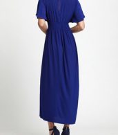photo Fashion Short Sleeve Deep V-Neck Slit Maxi Dress by OASAP - Image 8