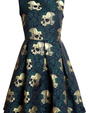 photo Fashion Skull Printing A-line Sleeveless Dress by OASAP, color Multi - Image 1