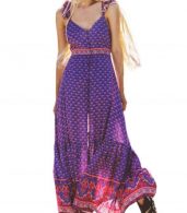 photo Fashion Sleeveless Bohemian Print Front Split Maxi Dress by OASAP, color Multi - Image 1