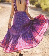 photo Fashion Sleeveless Bohemian Print Front Split Maxi Dress by OASAP, color Multi - Image 3
