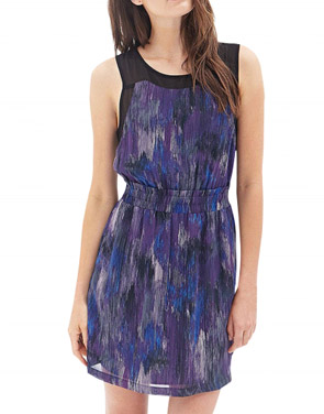 photo Fashion Sleeveless Elastic Waist Print Pullover Mini Dress by OASAP, color Multi - Image 1
