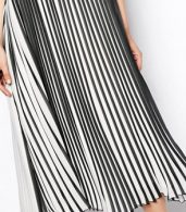 photo Fashion Spaghetti Strap Vertical Stripe Pleated Dress by OASAP, color Black White - Image 5