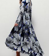 photo Fashion Spring Long Sleeve Floral Print Maxi Dress by OASAP - Image 2