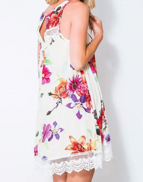 photo Fashion Summer Sleeveless Floral Printed Pullover Mini Dress by OASAP, color Multi - Image 2
