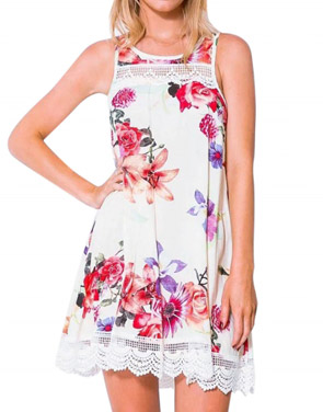 photo Fashion Summer Sleeveless Floral Printed Pullover Mini Dress by OASAP, color Multi - Image 1