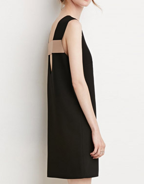 photo Fashion V-Neck Sleeveless Backless Shift Dress by OASAP, color Black - Image 2