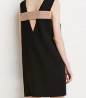 photo Fashion V-Neck Sleeveless Backless Shift Dress by OASAP, color Black - Image 3