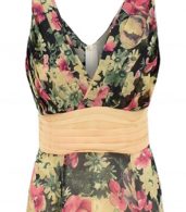 photo Fashion V-Neck Sleeveless Floral Printing Evening Dress by OASAP, color Multi - Image 4