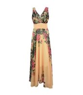 photo Fashion V-Neck Sleeveless Floral Printing Evening Dress by OASAP, color Multi - Image 6
