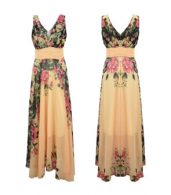 photo Fashion V-Neck Sleeveless Floral Printing Evening Dress by OASAP, color Multi - Image 7