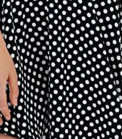 photo Fashion Women Polka Dot Print Side Cut-out A-line Dress by OASAP, color Black White - Image 6
