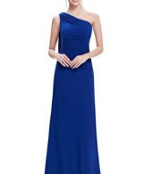 photo Fitted One Shoulder Draped Evening Dress by OASAP, color Blue - Image 3