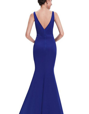 photo Fitted Sweetheart Evening Dress with Illusion Neckline by OASAP, color Royal Blue - Image 2