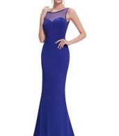photo Fitted Sweetheart Evening Dress with Illusion Neckline by OASAP, color Royal Blue - Image 4