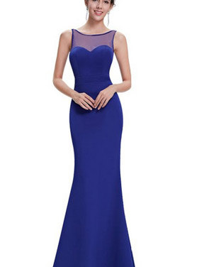 photo Fitted Sweetheart Evening Dress with Illusion Neckline by OASAP, color Royal Blue - Image 1