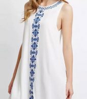 photo Floral Embroidery Print Sleeveless Loose Fit Dress by OASAP - Image 3