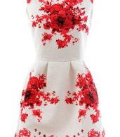 photo Floral Jacquard Sleeveless A-line Skater Dress by OASAP, color Blue - Image 4