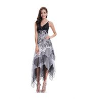 photo Floral Lace Paneled Sequin Asymmetric Slim Fit Dress by OASAP - Image 12