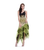 photo Floral Lace Paneled Sequin Asymmetric Slim Fit Dress by OASAP - Image 13