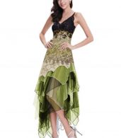 photo Floral Lace Paneled Sequin Asymmetric Slim Fit Dress by OASAP - Image 3